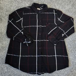 Chico's Plaid Button Up Long Sleeve Top Size 3